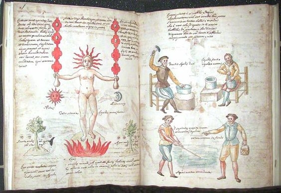 Ce Alchemical female with sun and moon